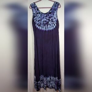 Purple Tie-Dye Empire Waist Maxi Dress